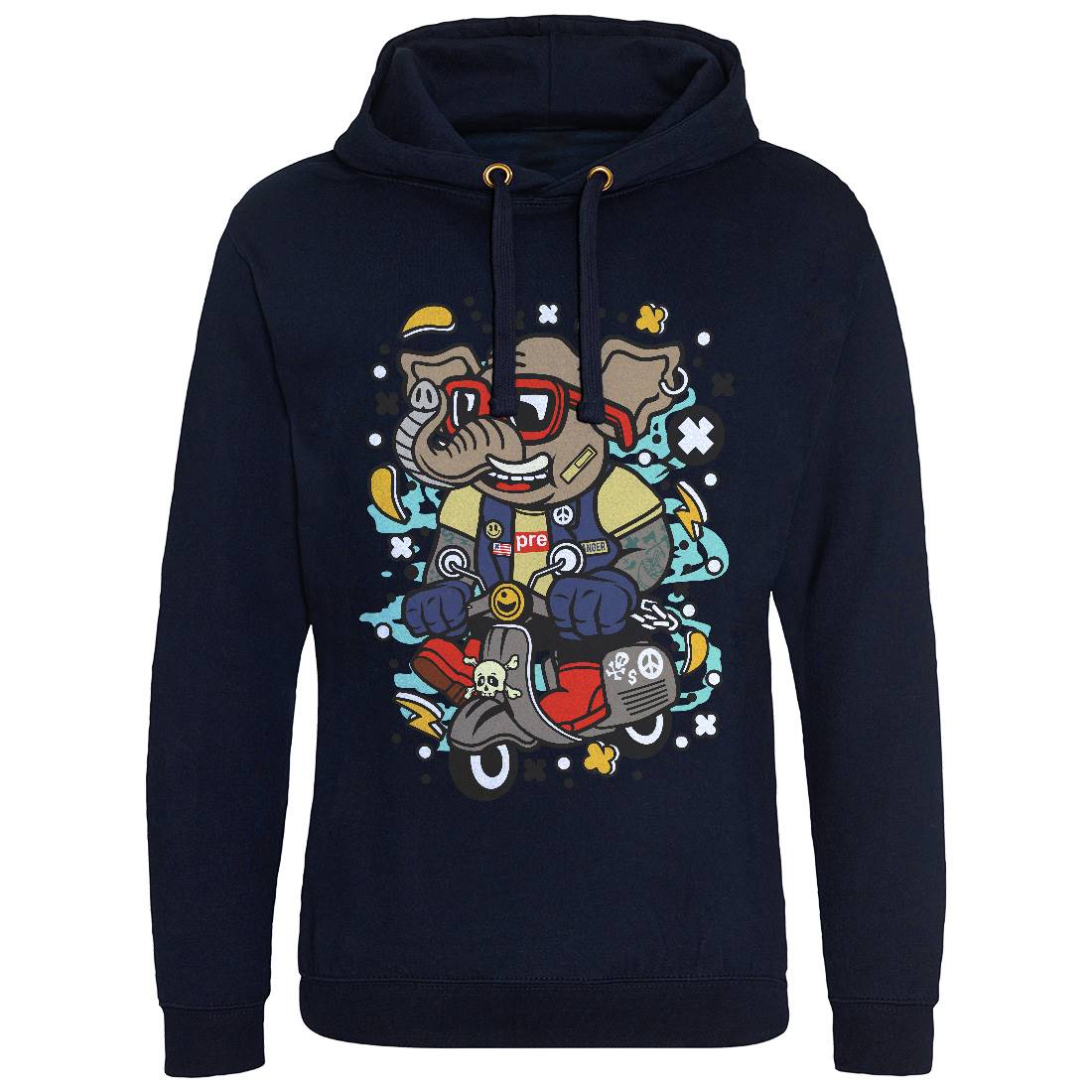 Elephant Scooter Mens Hoodie Without Pocket Motorcycles C544