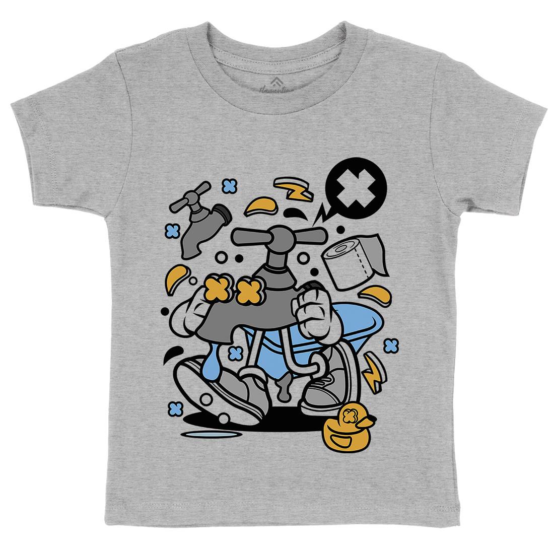 Faucet Kids Organic Crew Neck T-Shirt Retro C546