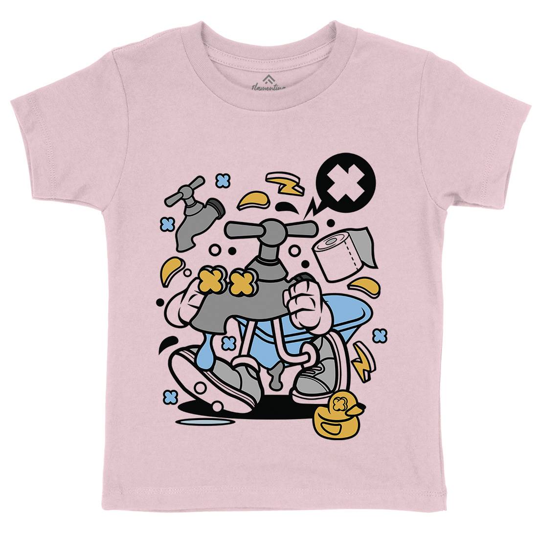 Faucet Kids Crew Neck T-Shirt Retro C546