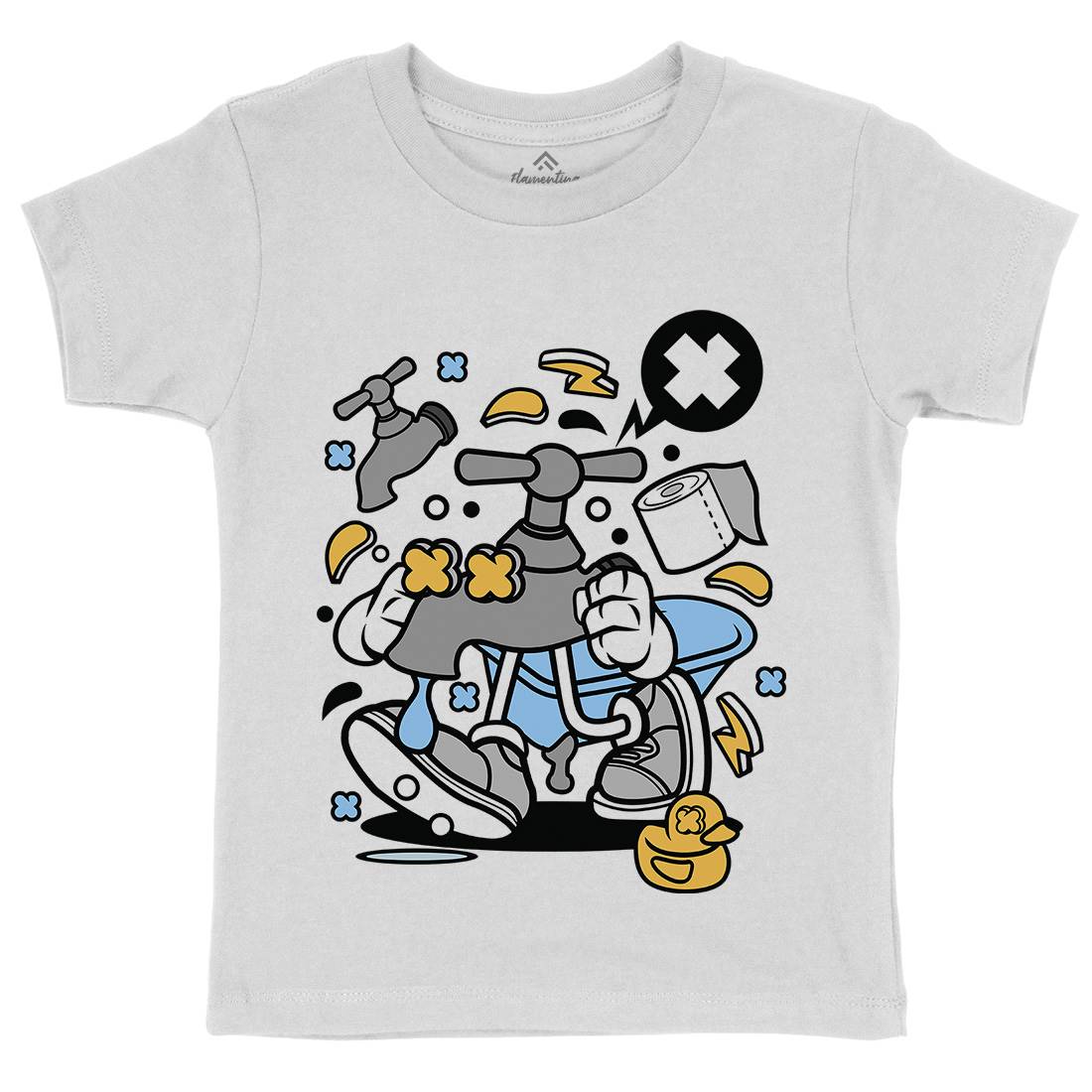 Faucet Kids Organic Crew Neck T-Shirt Retro C546