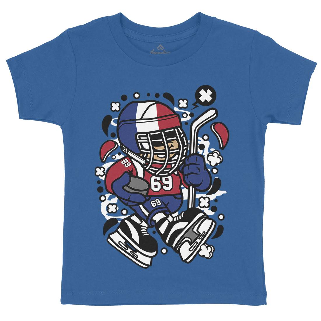 France Hockey Kid Kids Organic Crew Neck T-Shirt Sport C548