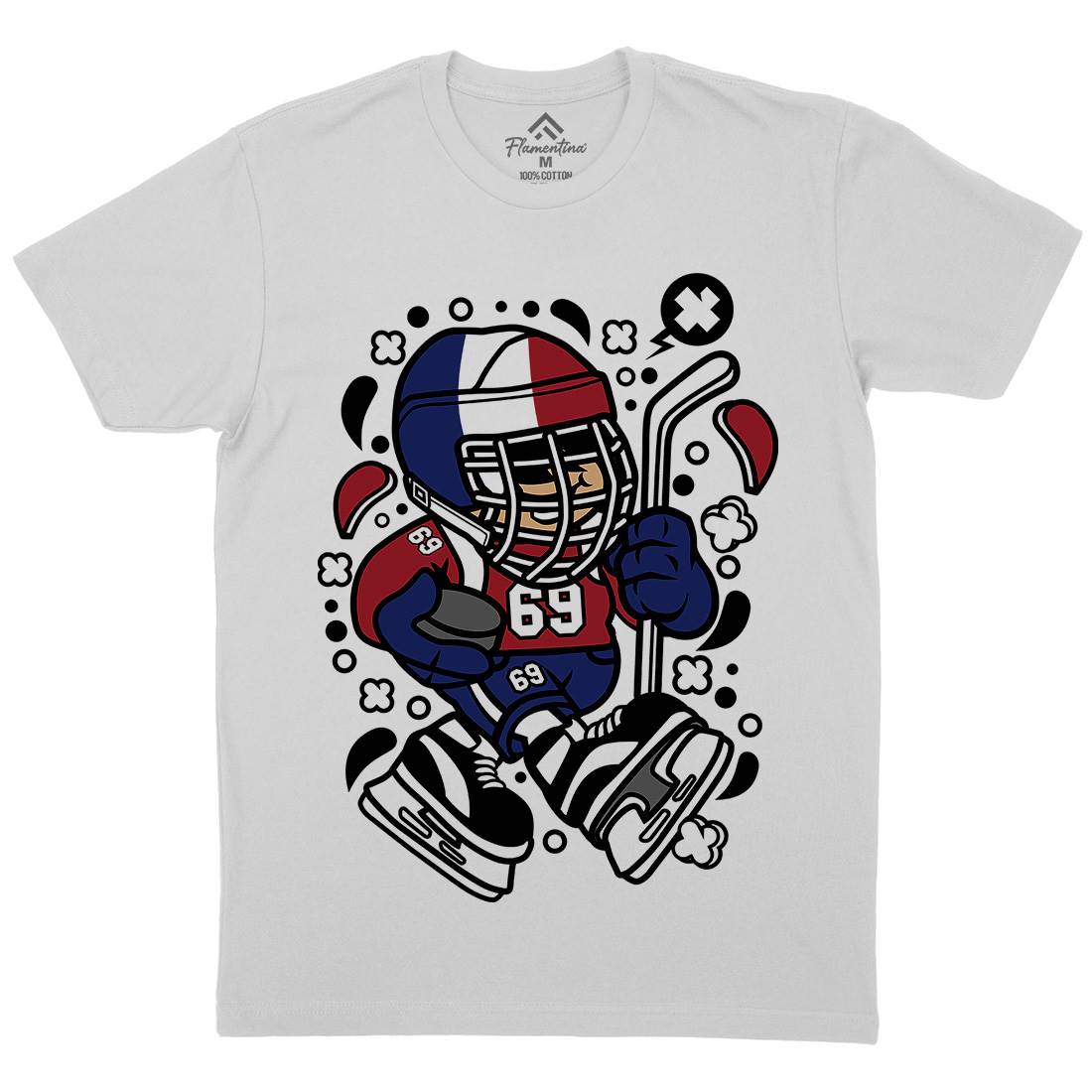 France Hockey Kid Mens Crew Neck T-Shirt Sport C548