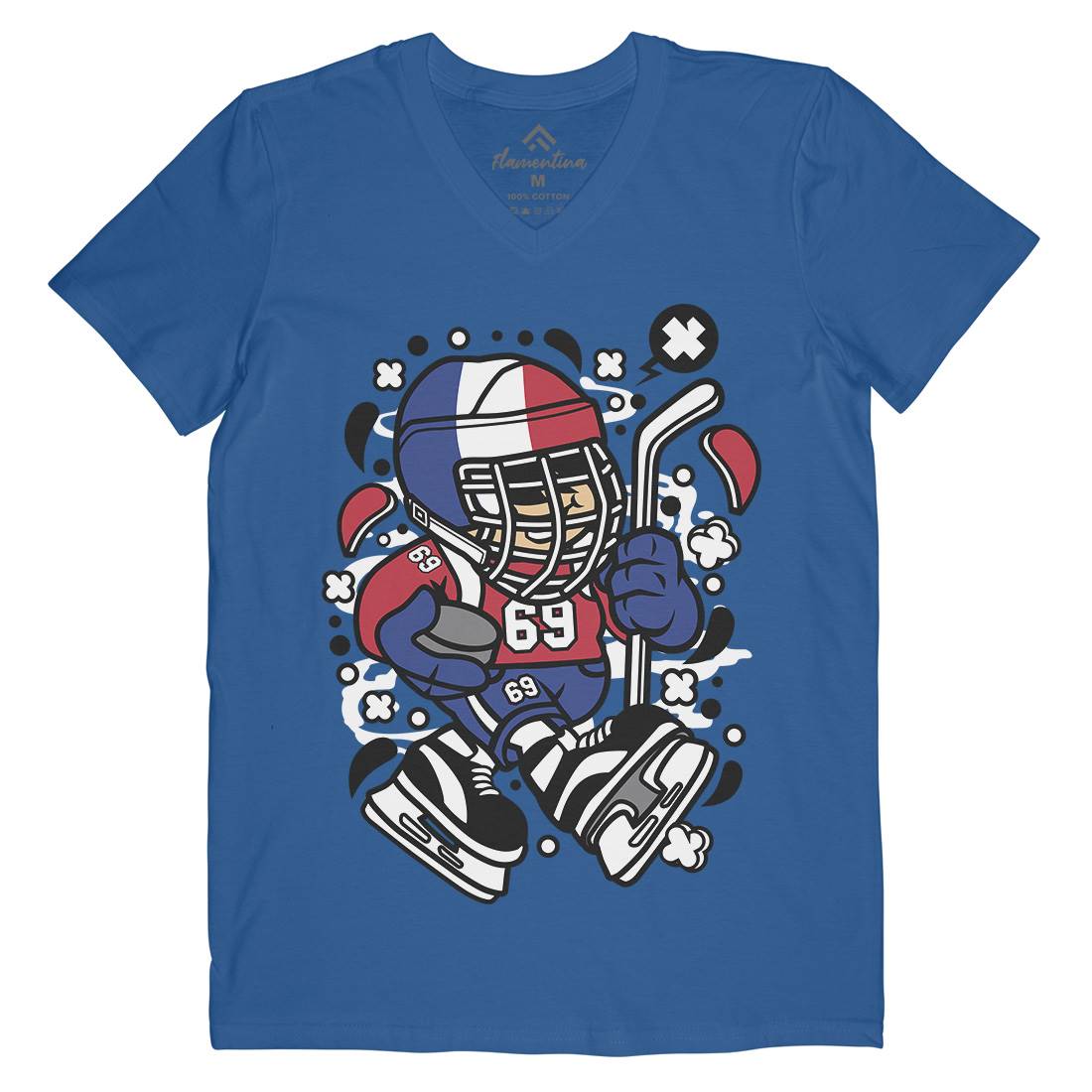 France Hockey Kid Mens V-Neck T-Shirt Sport C548