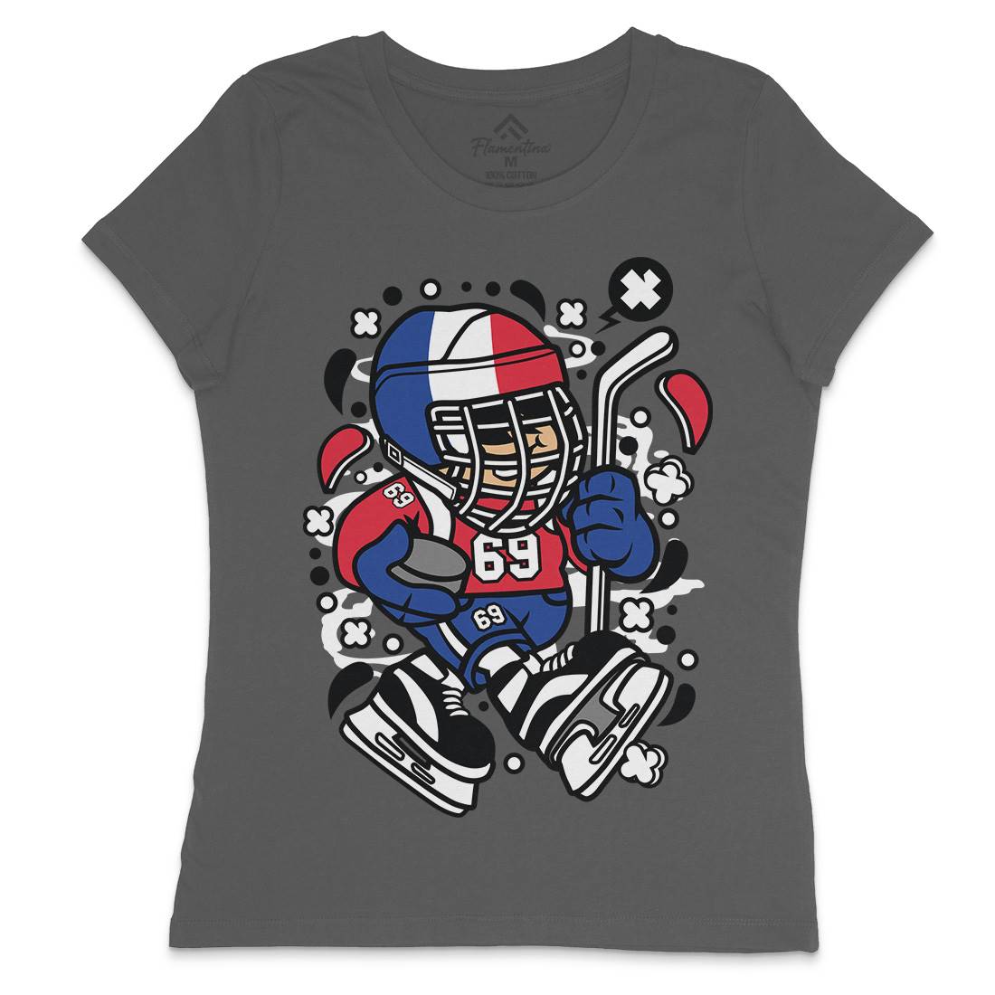 France Hockey Kid Womens Crew Neck T-Shirt Sport C548