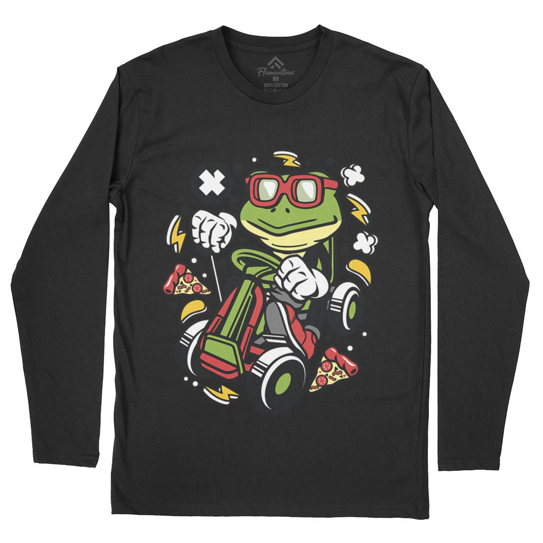 Frog Go-Kart Racer Mens Long Sleeve T-Shirt Sport C549