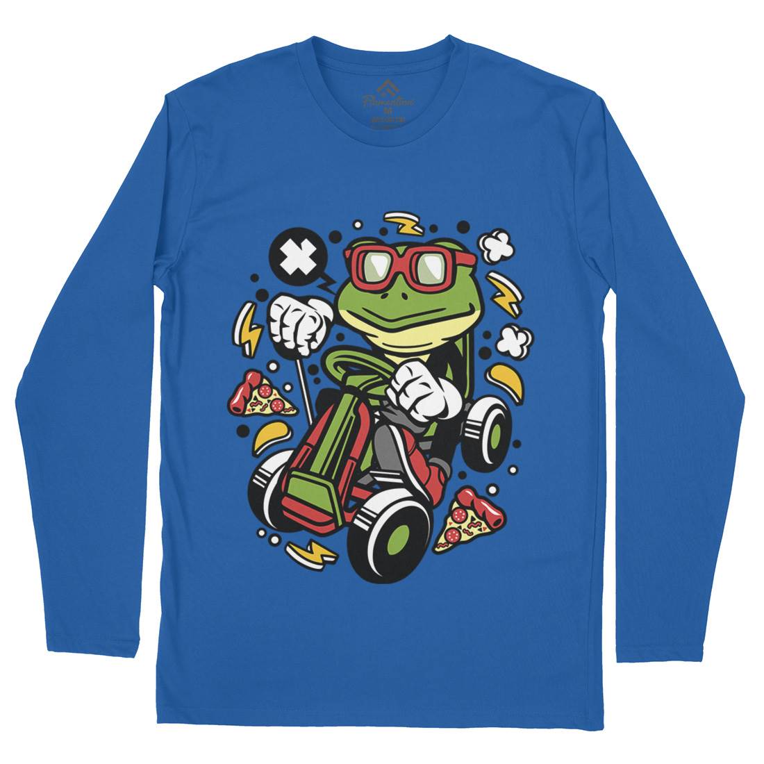 Frog Go-Kart Racer Mens Long Sleeve T-Shirt Sport C549
