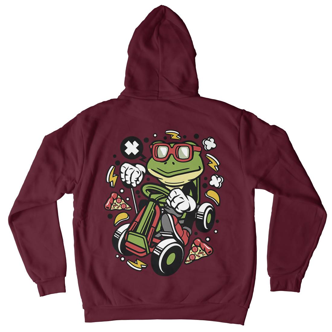 Frog Go-Kart Racer Kids Crew Neck Hoodie Sport C549