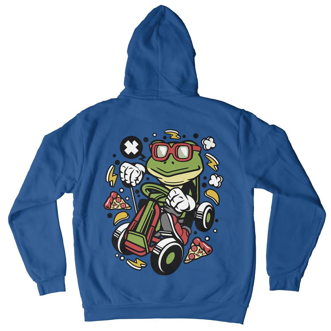 Frog Go-Kart Racer Kids Crew Neck Hoodie Sport C549