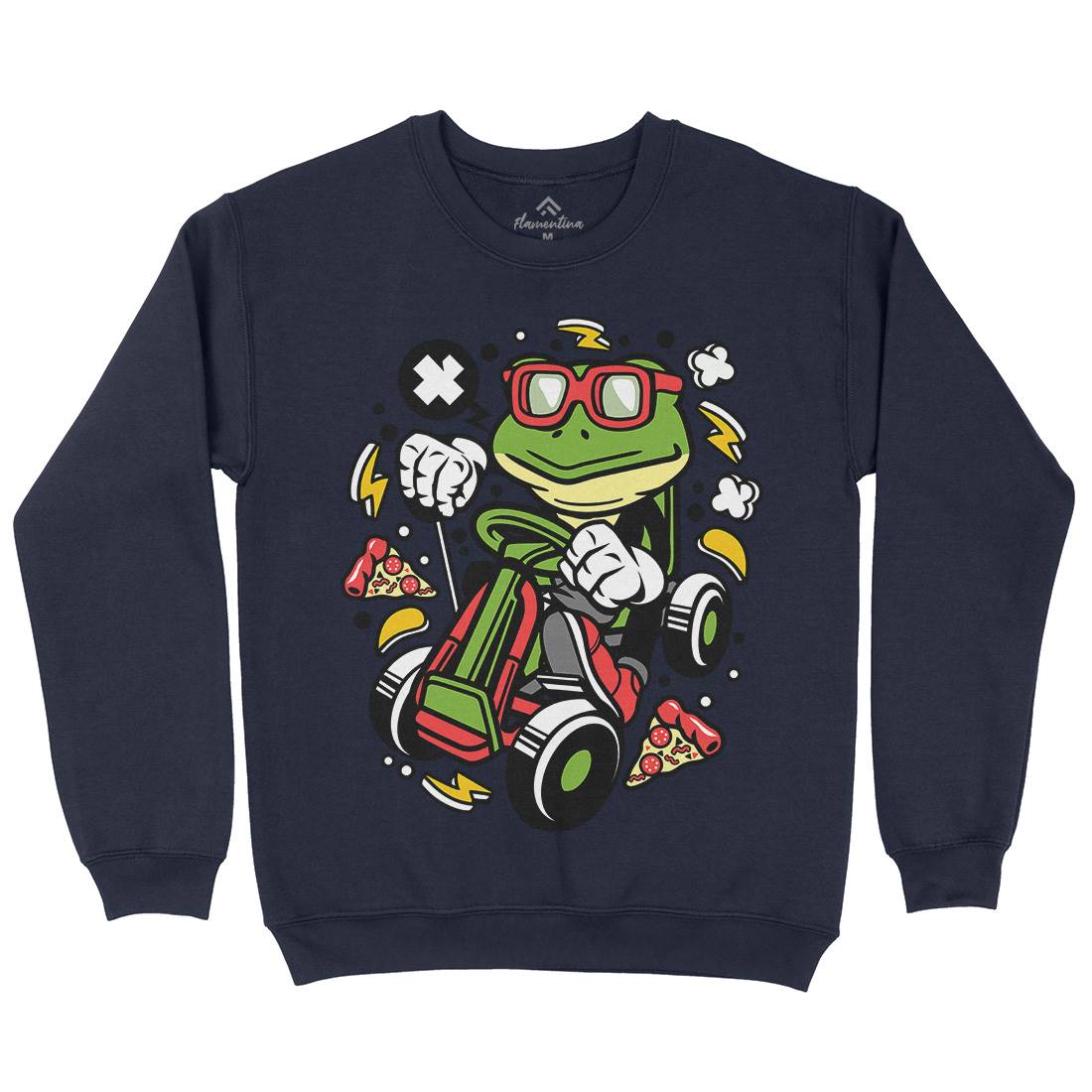 Frog Go-Kart Racer Mens Crew Neck Sweatshirt Sport C549