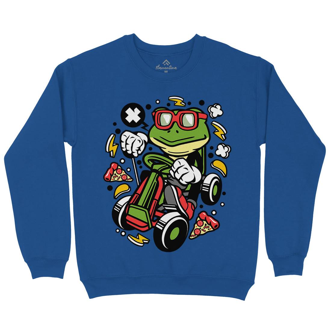 Frog Go-Kart Racer Kids Crew Neck Sweatshirt Sport C549