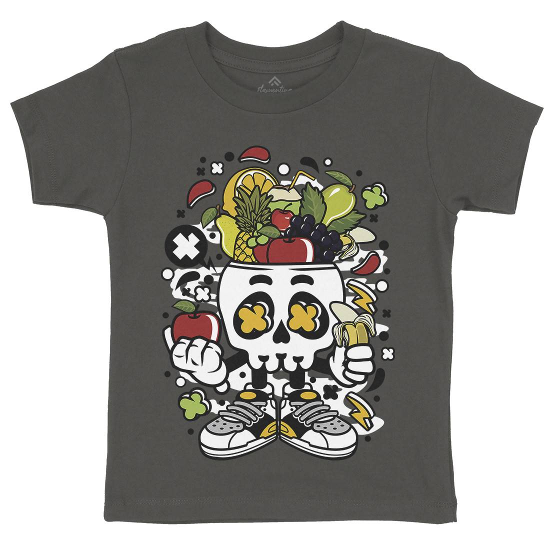 Fruit Skull Head Kids Crew Neck T-Shirt Food C550