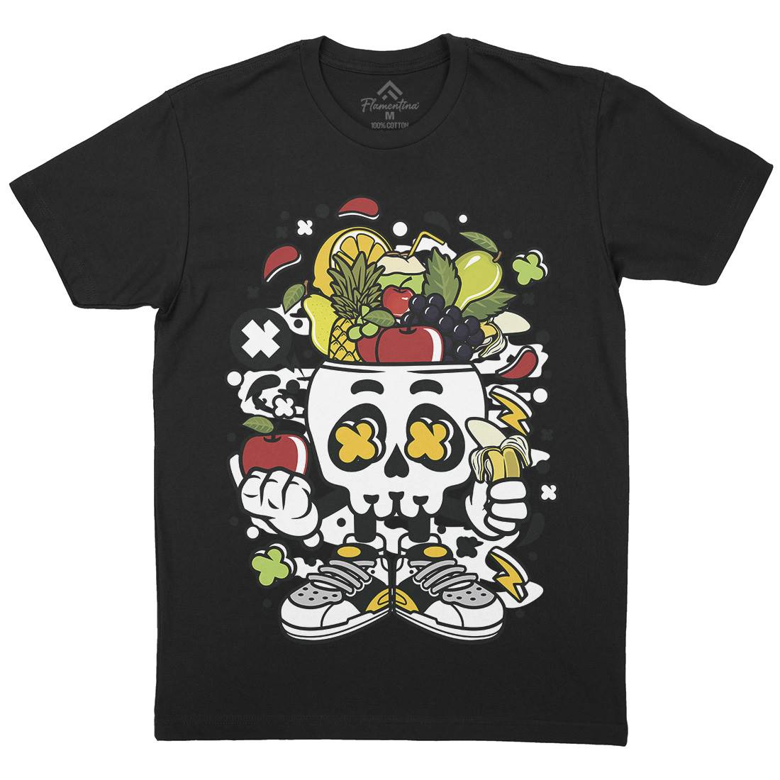Fruit Skull Head Mens Crew Neck T-Shirt Food C550