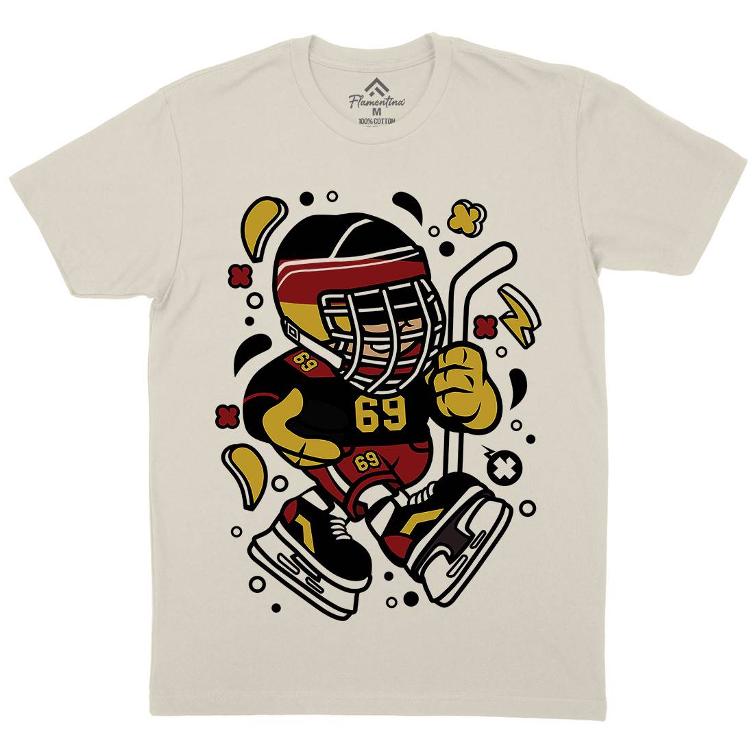 Germany Hockey Kid Mens Organic Crew Neck T-Shirt Sport C551