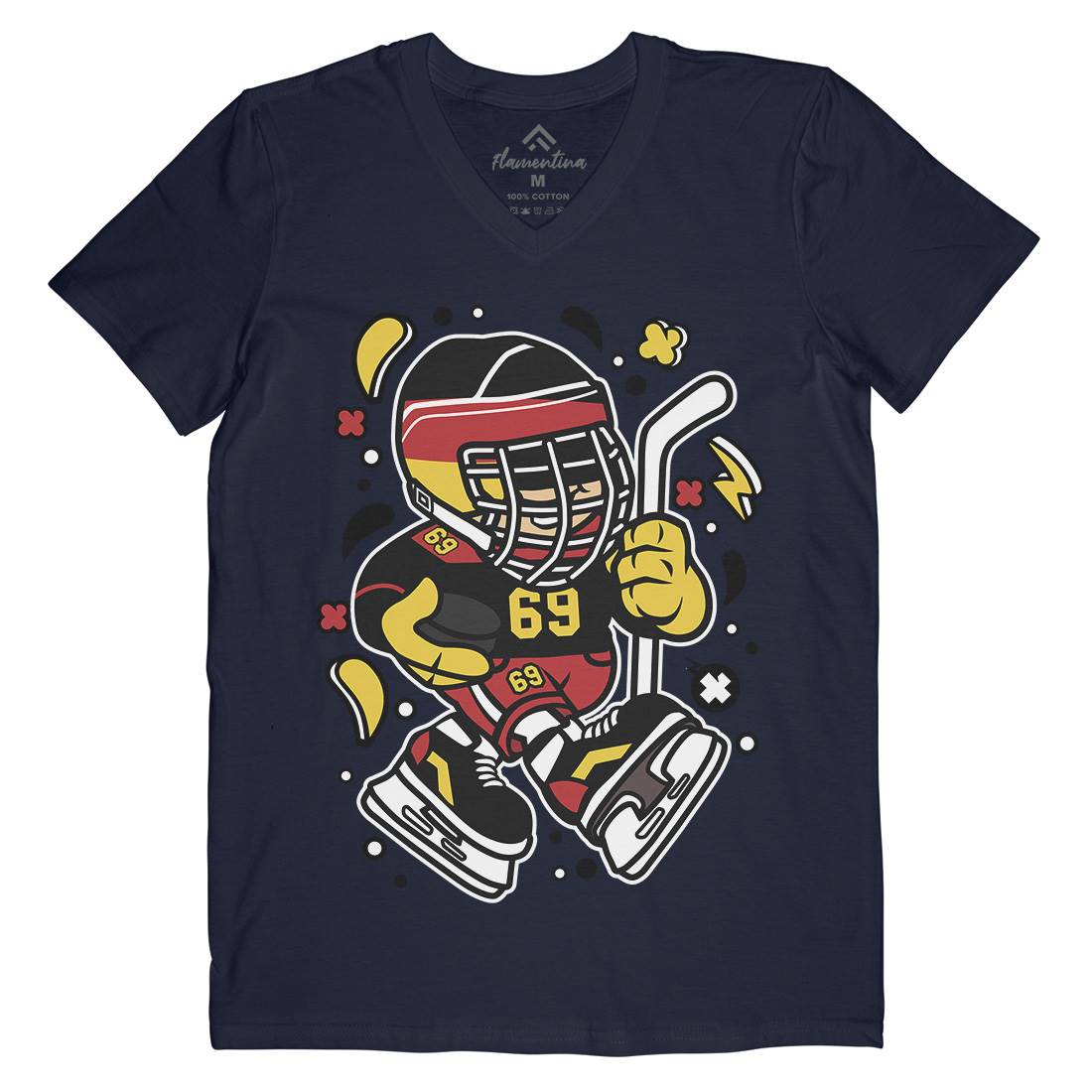Germany Hockey Kid Mens V-Neck T-Shirt Sport C551