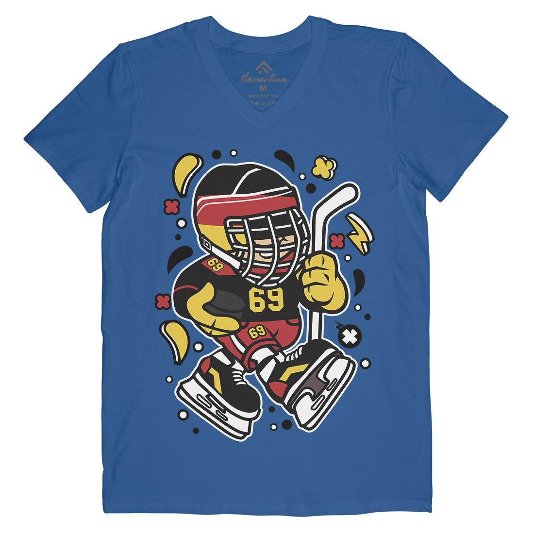 Germany Hockey Kid Mens V-Neck T-Shirt Sport C551