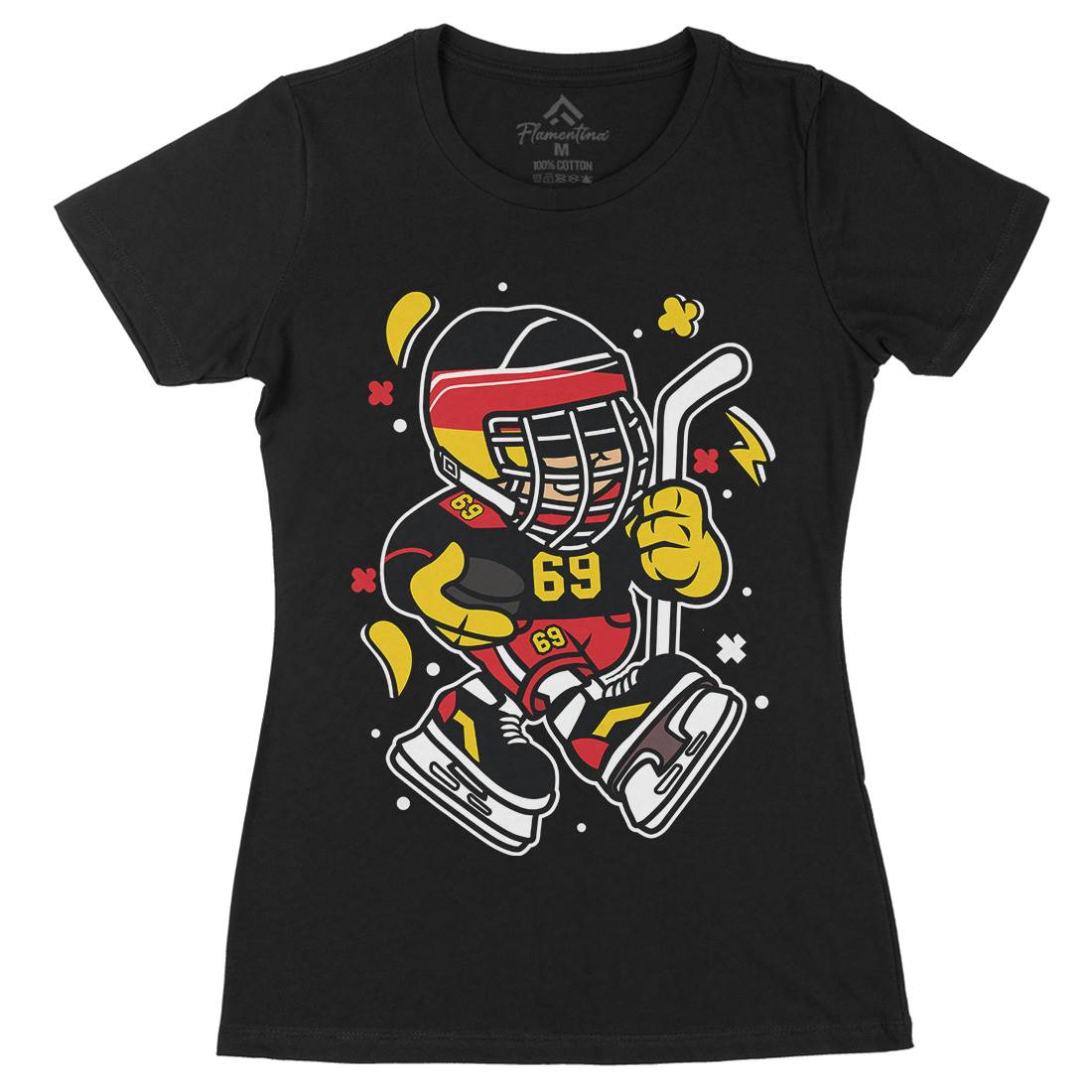 Germany Hockey Kid Womens Organic Crew Neck T-Shirt Sport C551