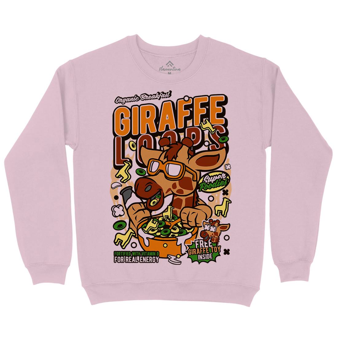 Giraffe Loops Kids Crew Neck Sweatshirt Food C553