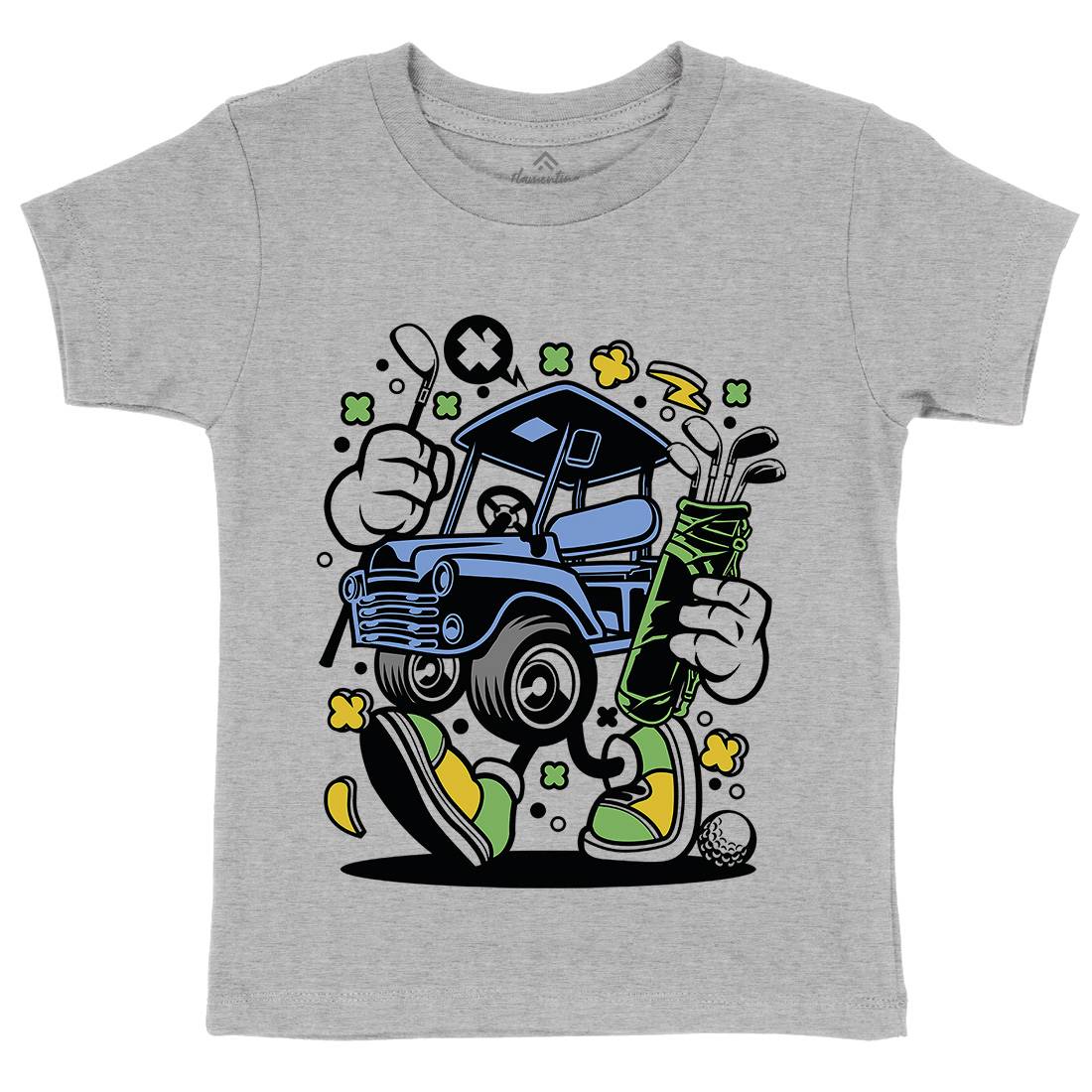Golf Car Kids Organic Crew Neck T-Shirt Sport C554