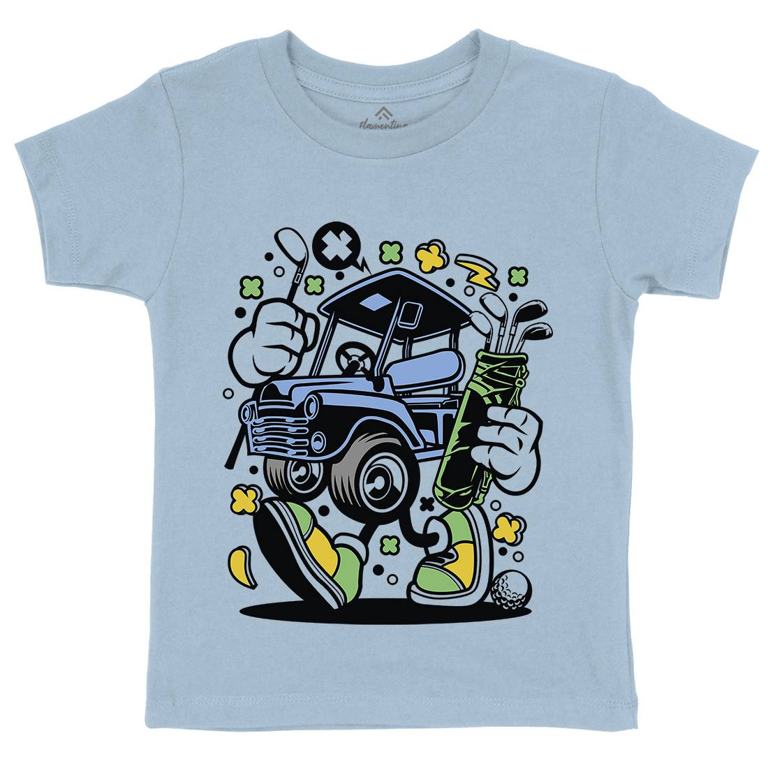 Golf Car Kids Crew Neck T-Shirt Sport C554