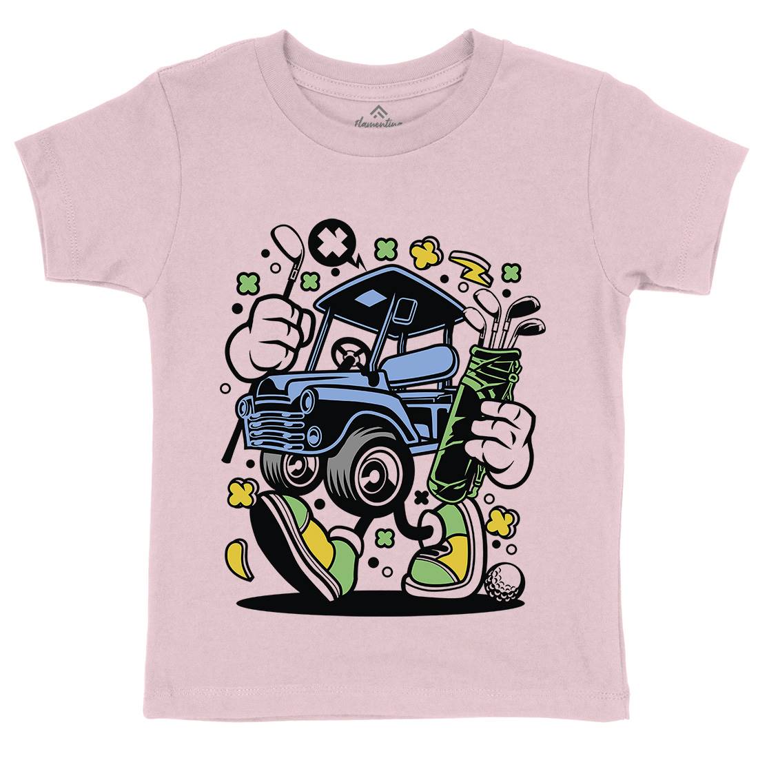 Golf Car Kids Organic Crew Neck T-Shirt Sport C554