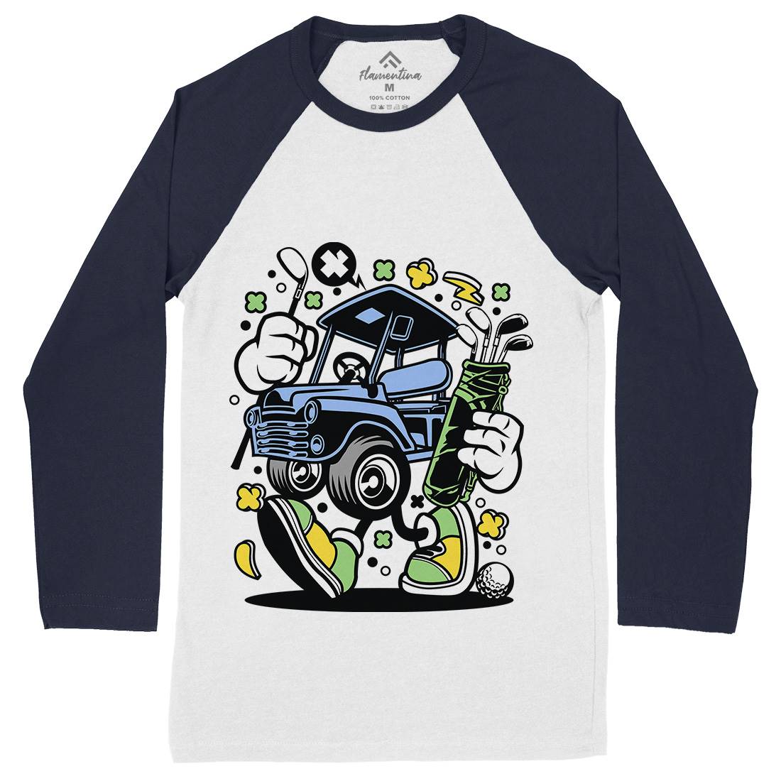Golf Car Mens Long Sleeve Baseball T-Shirt Sport C554