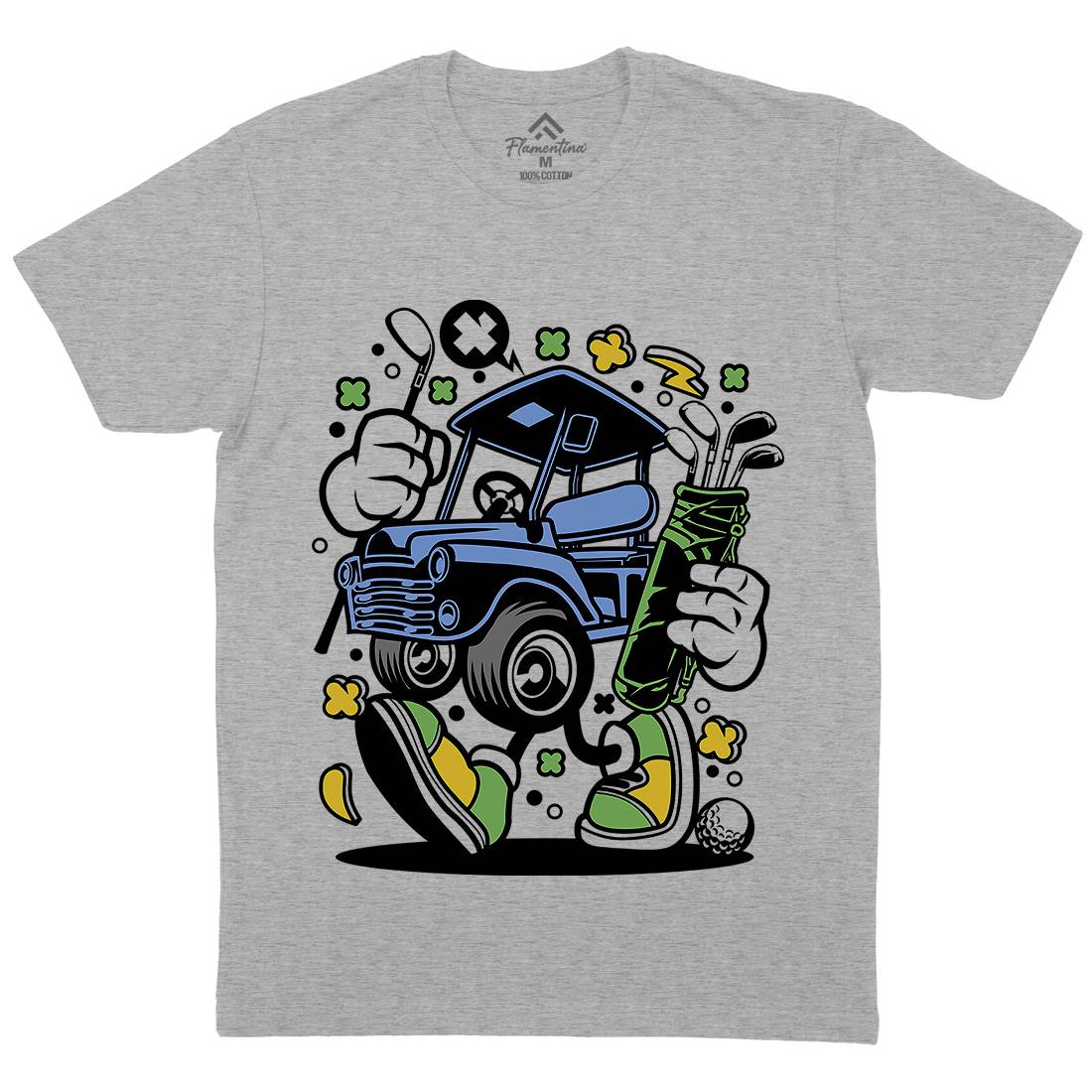 Golf Car Mens Organic Crew Neck T-Shirt Sport C554