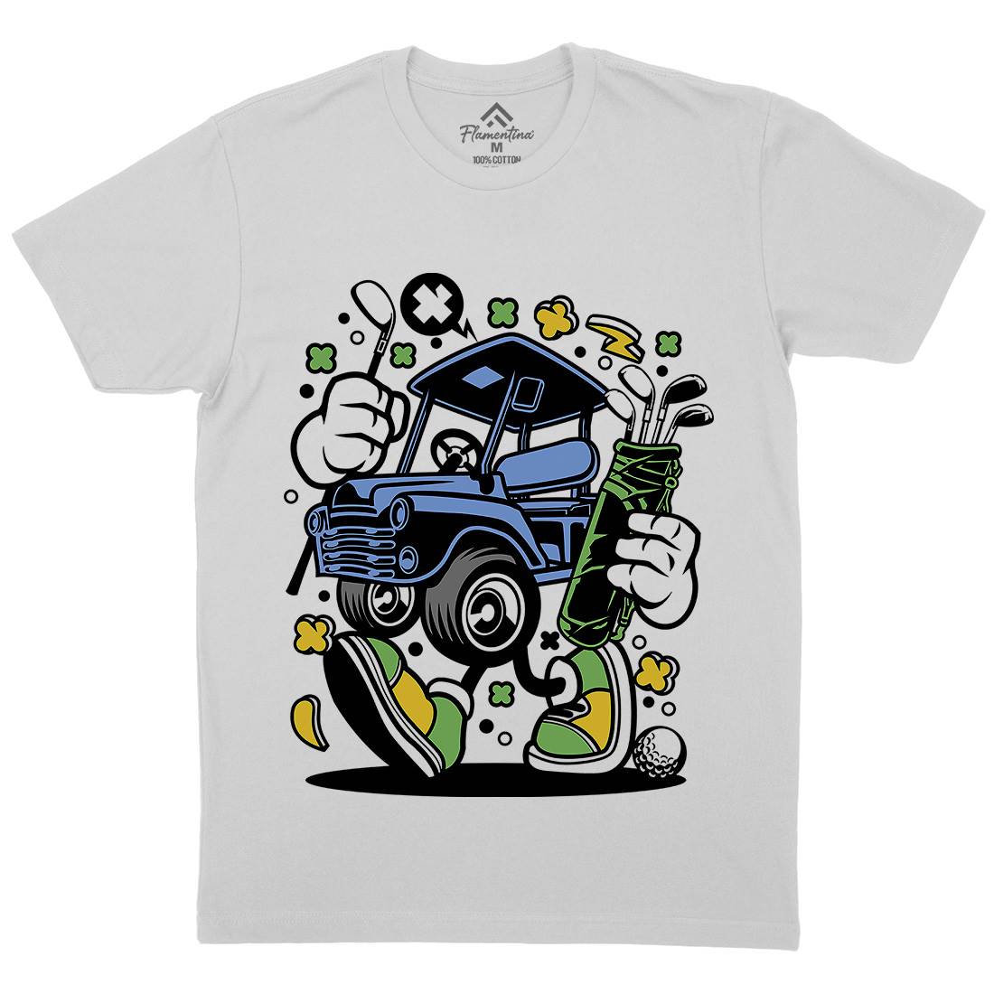 Golf Car Mens Crew Neck T-Shirt Sport C554