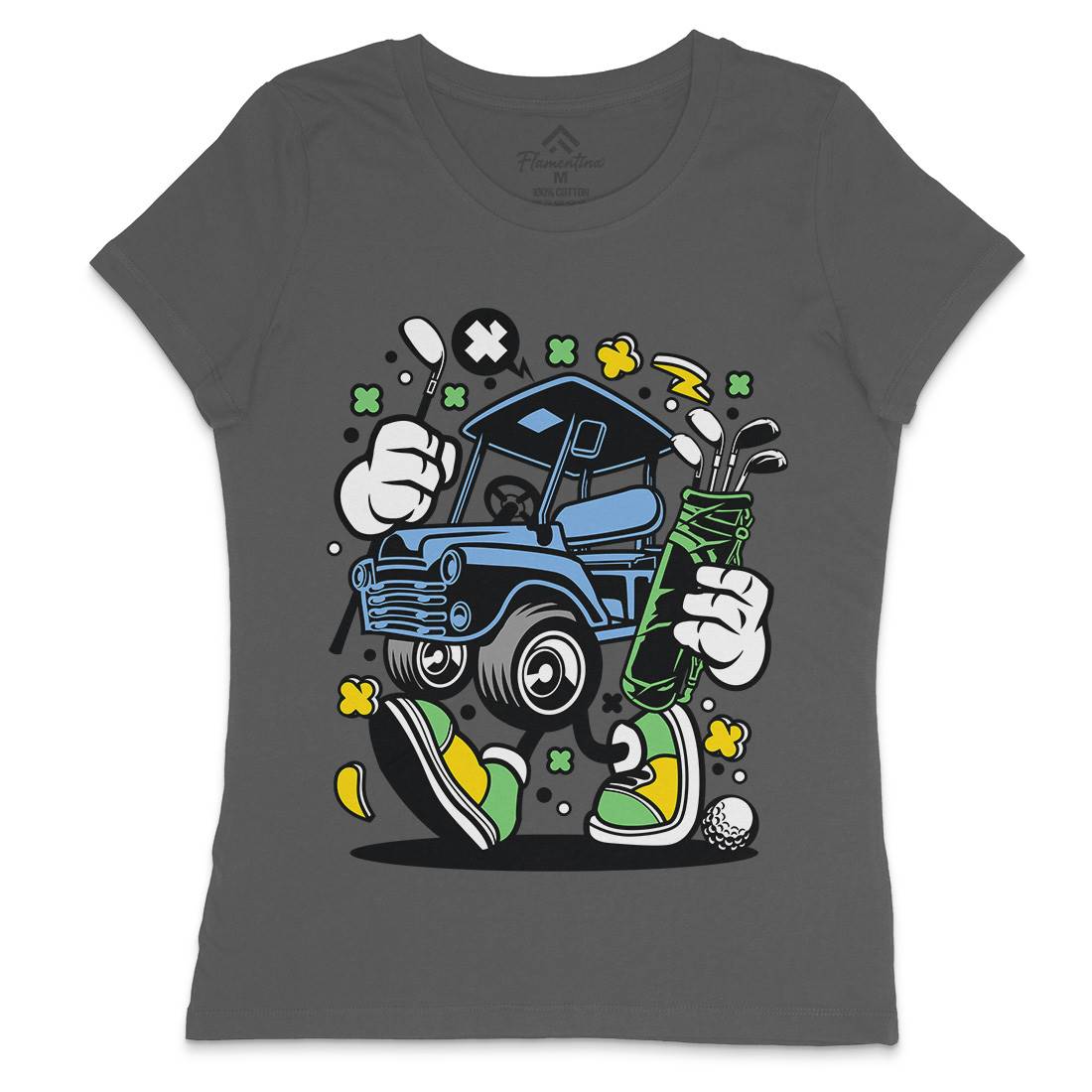 Golf Car Womens Crew Neck T-Shirt Sport C554