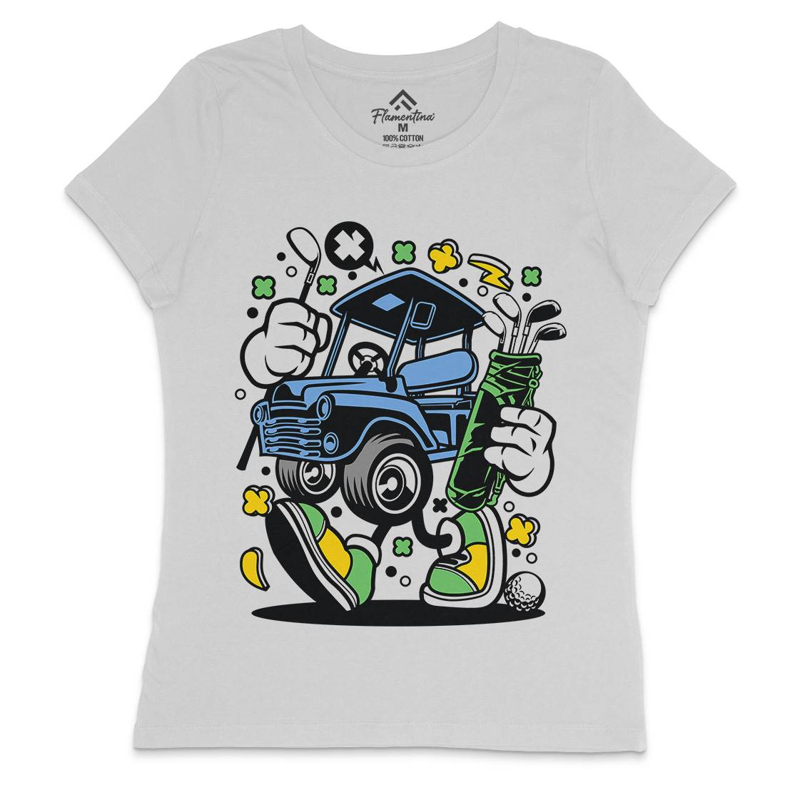 Golf Car Womens Crew Neck T-Shirt Sport C554