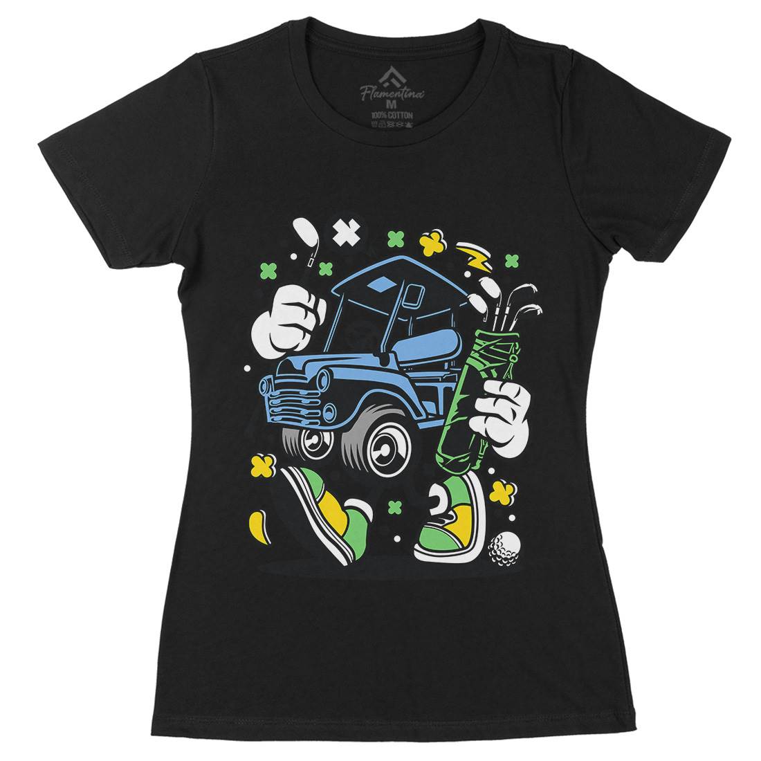 Golf Car Womens Organic Crew Neck T-Shirt Sport C554