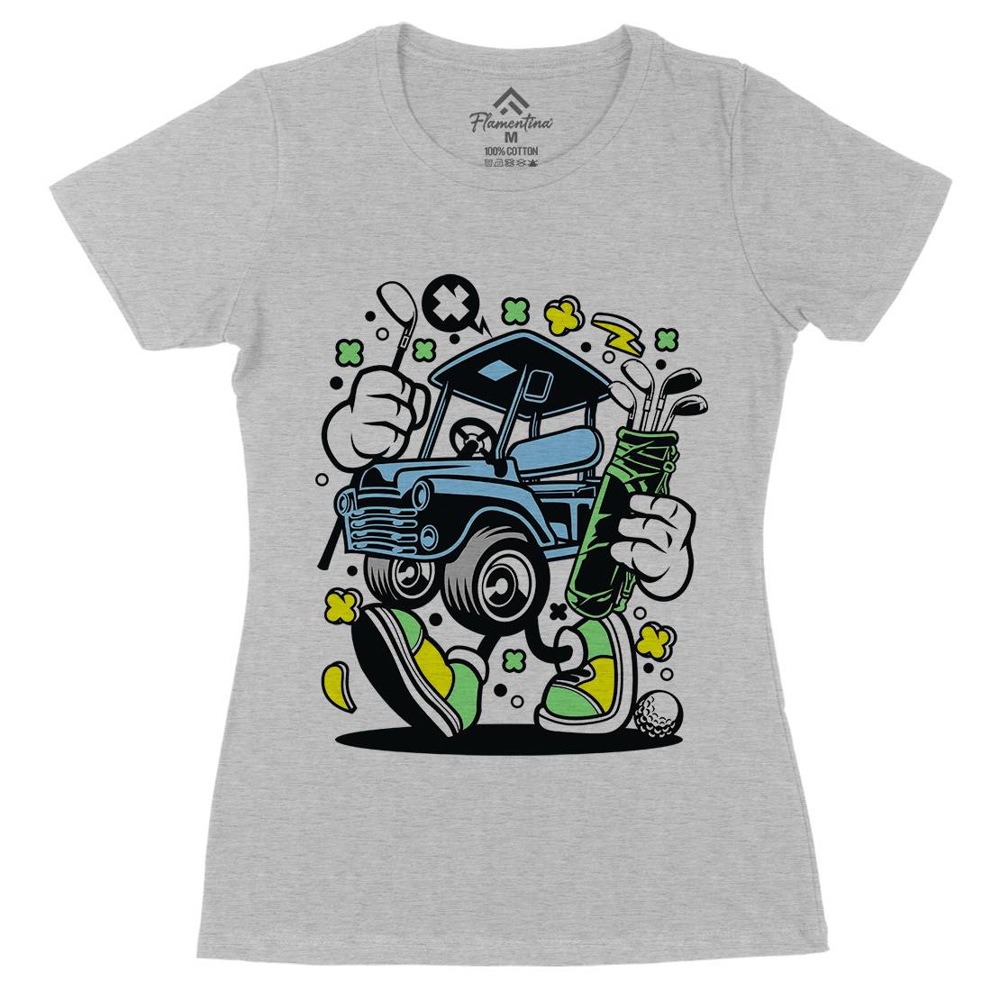 Golf Car Womens Organic Crew Neck T-Shirt Sport C554
