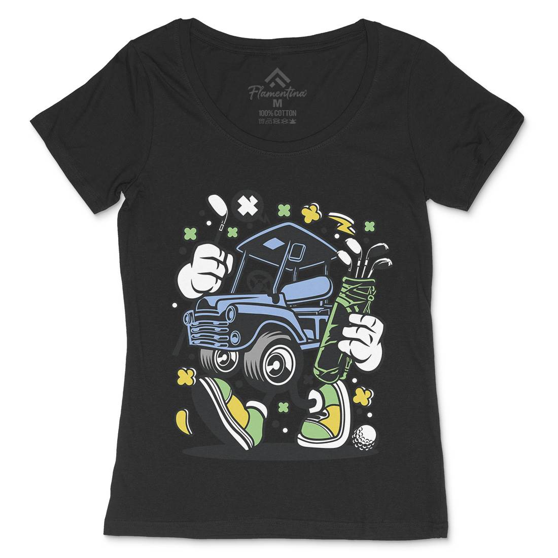 Golf Car Womens Scoop Neck T-Shirt Sport C554