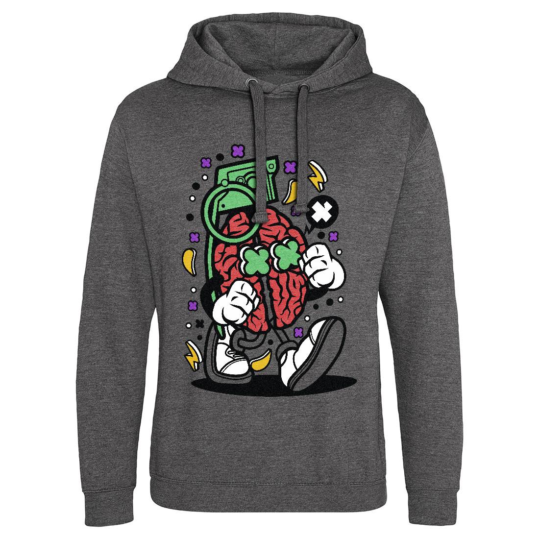 Grenade Brain Mens Hoodie Without Pocket Army C555