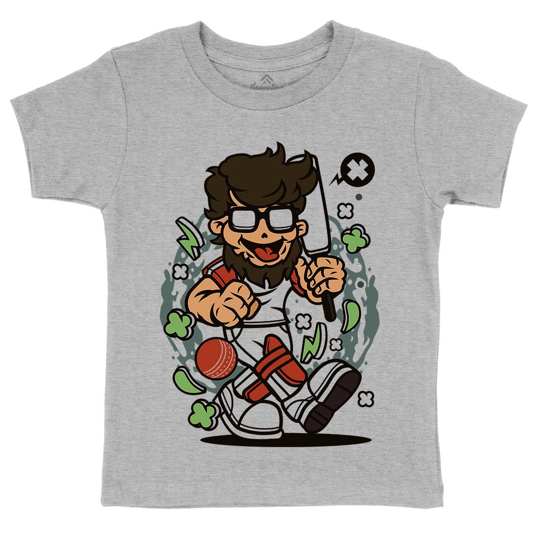 Hipster Cricket Kids Crew Neck T-Shirt Sport C558