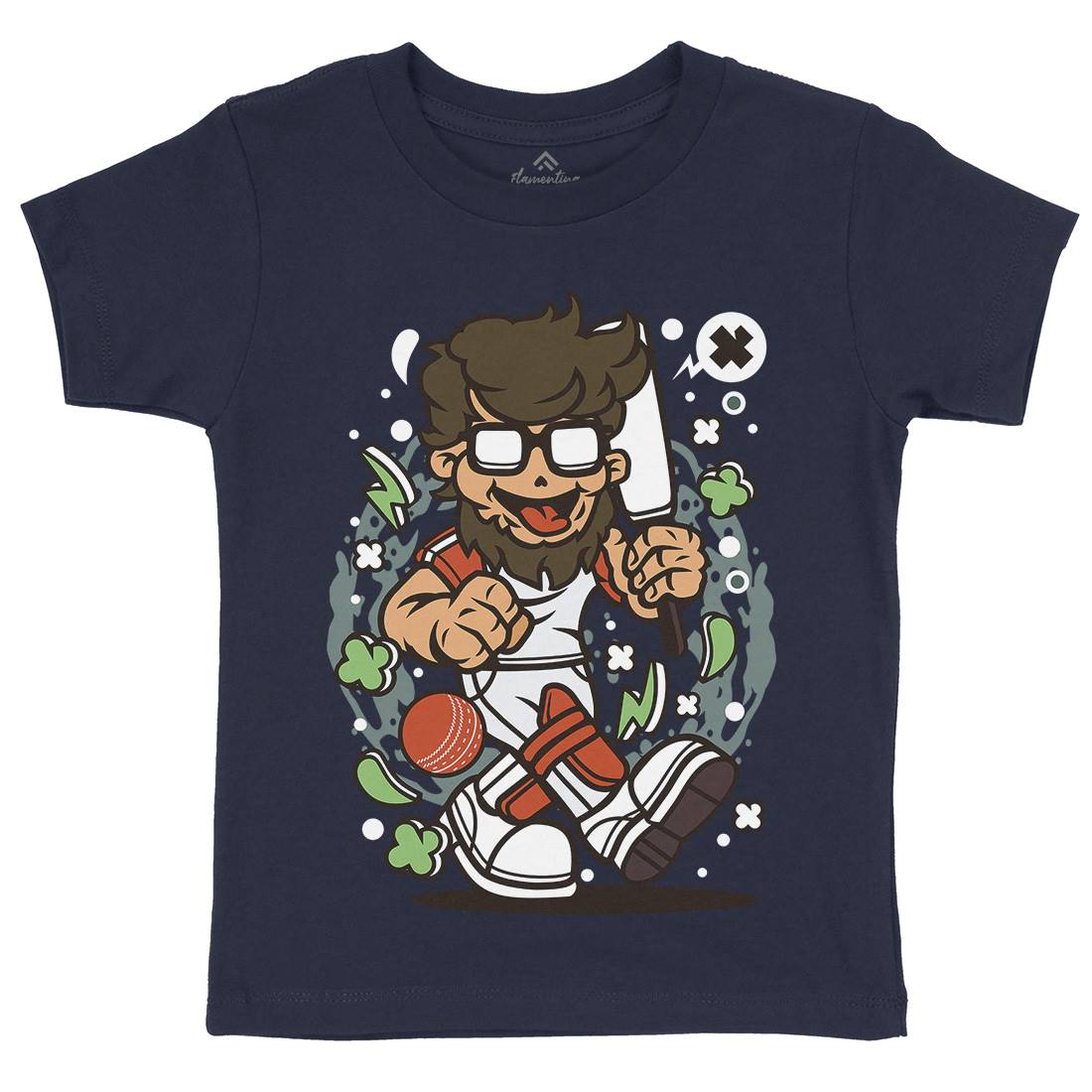 Hipster Cricket Kids Organic Crew Neck T-Shirt Sport C558