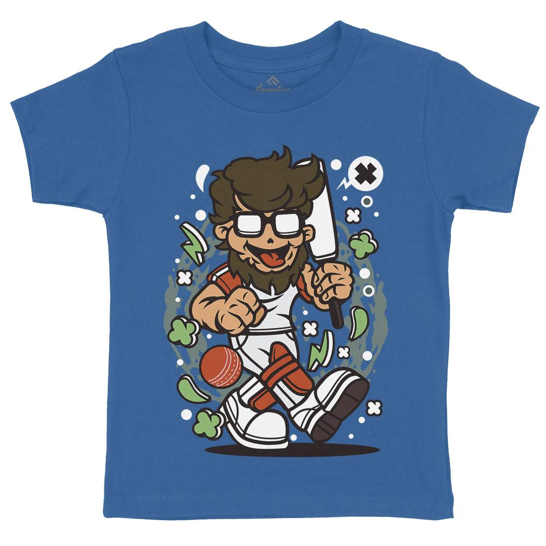 Hipster Cricket Kids Organic Crew Neck T-Shirt Sport C558