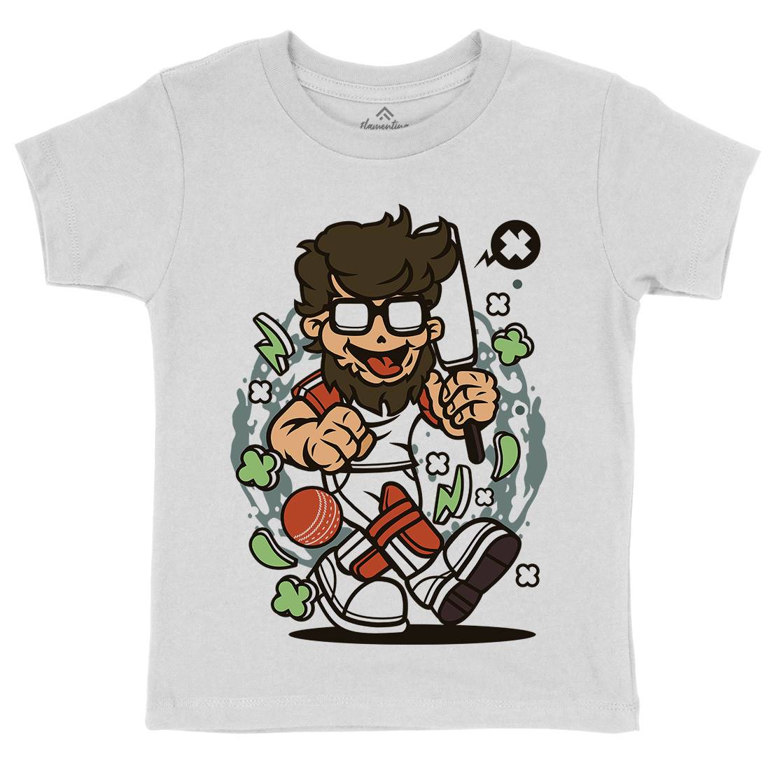 Hipster Cricket Kids Crew Neck T-Shirt Sport C558