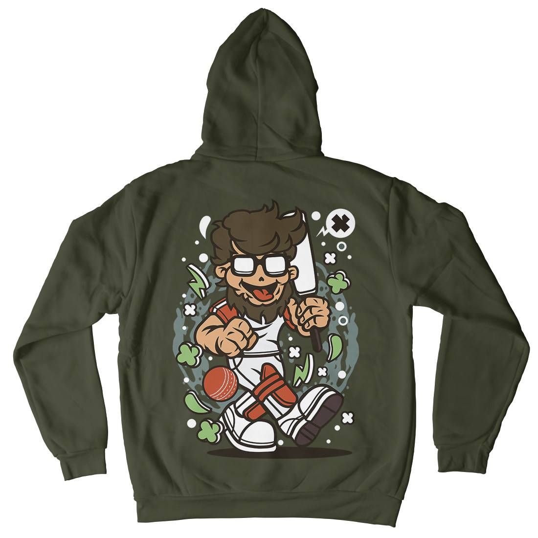 Hipster Cricket Kids Crew Neck Hoodie Sport C558