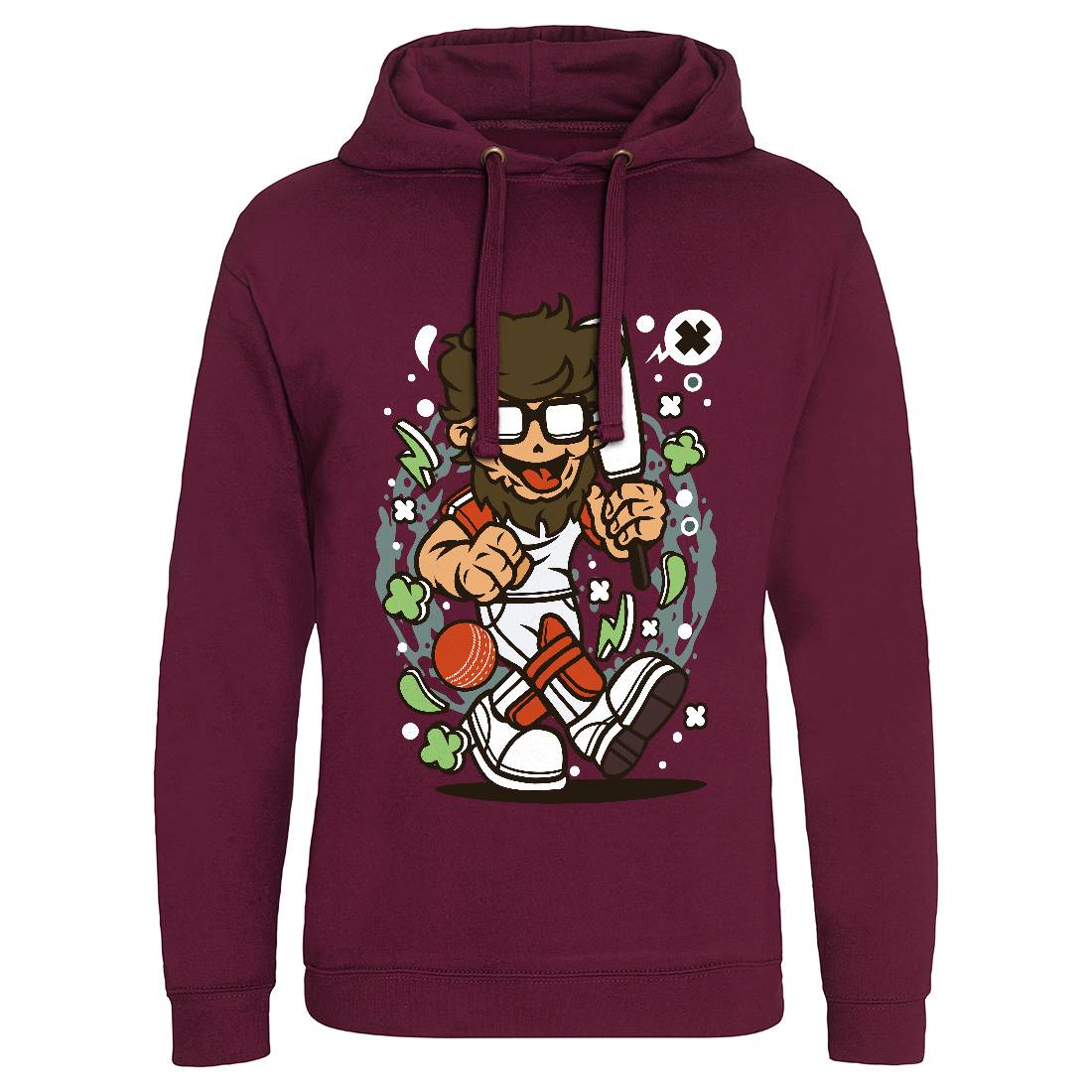 Hipster Cricket Mens Hoodie Without Pocket Sport C558