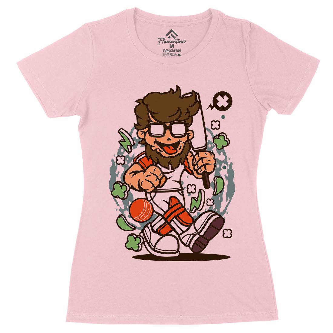 Hipster Cricket Womens Organic Crew Neck T-Shirt Sport C558