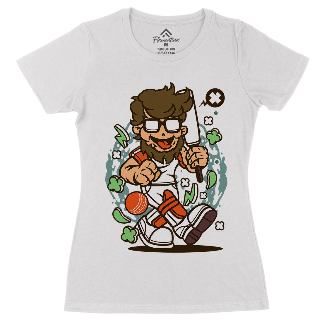 Hipster Cricket Womens Organic Crew Neck T-Shirt Sport C558