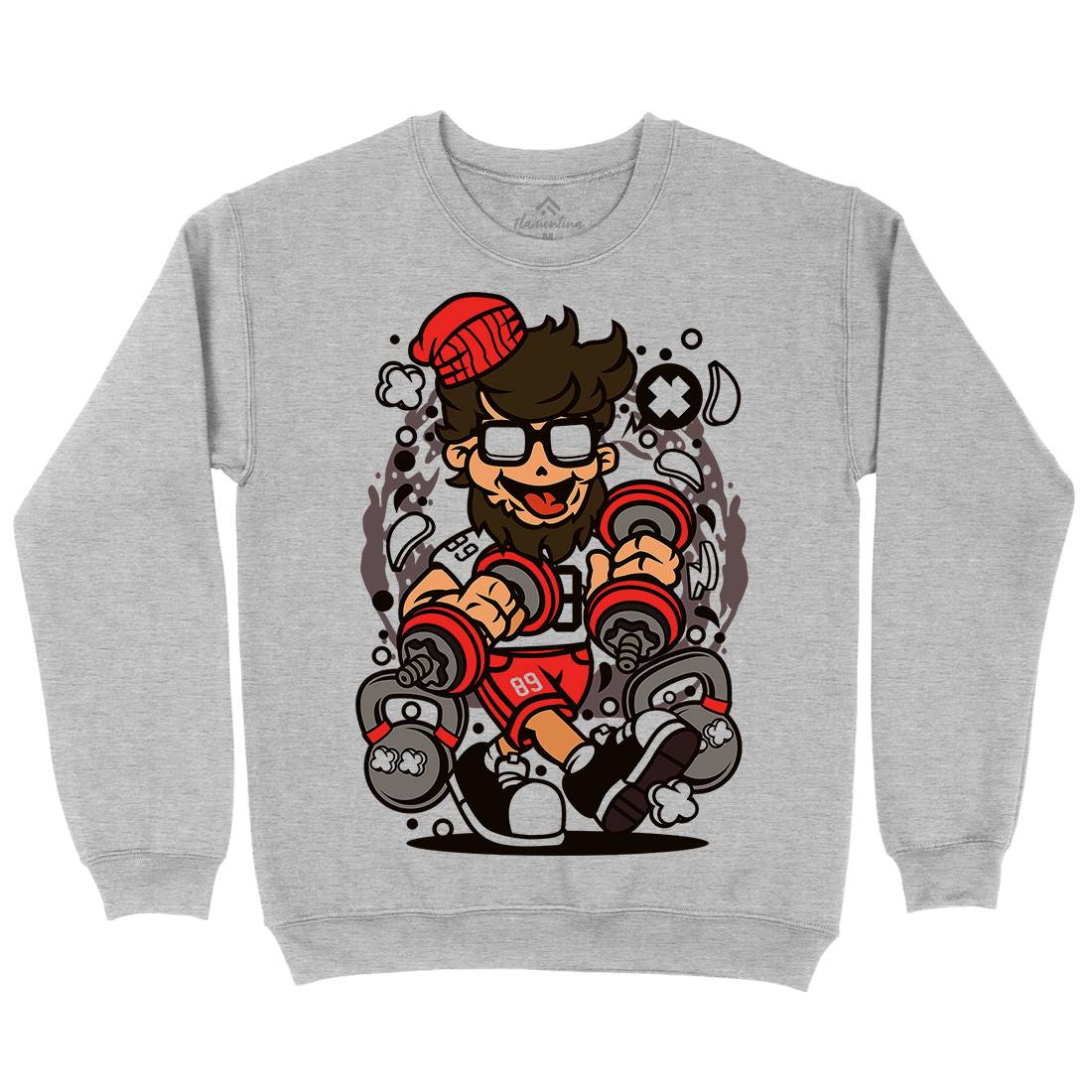 Hipster Mens Crew Neck Sweatshirt Gym C562