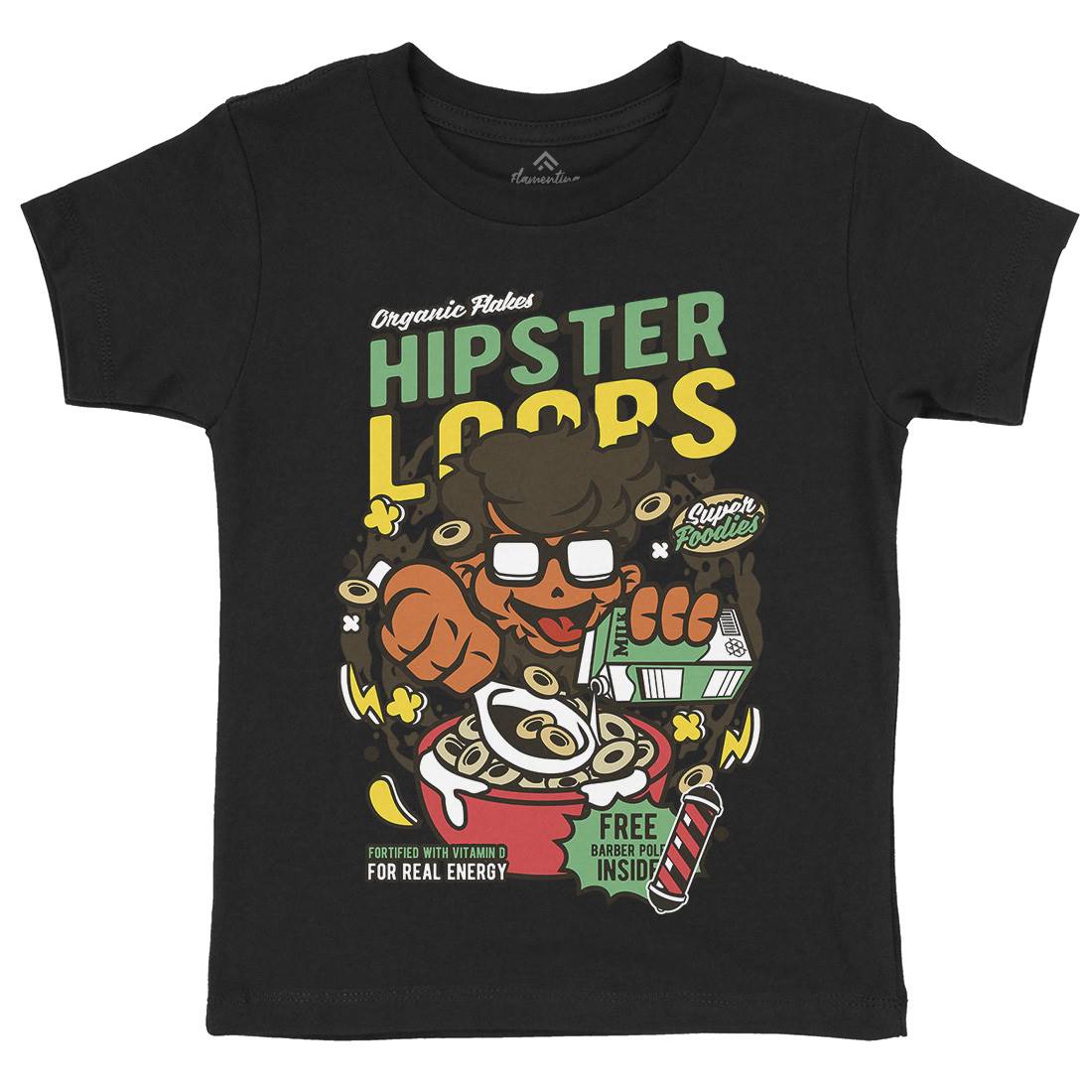 Hipster Loops Kids Crew Neck T-Shirt Food C563