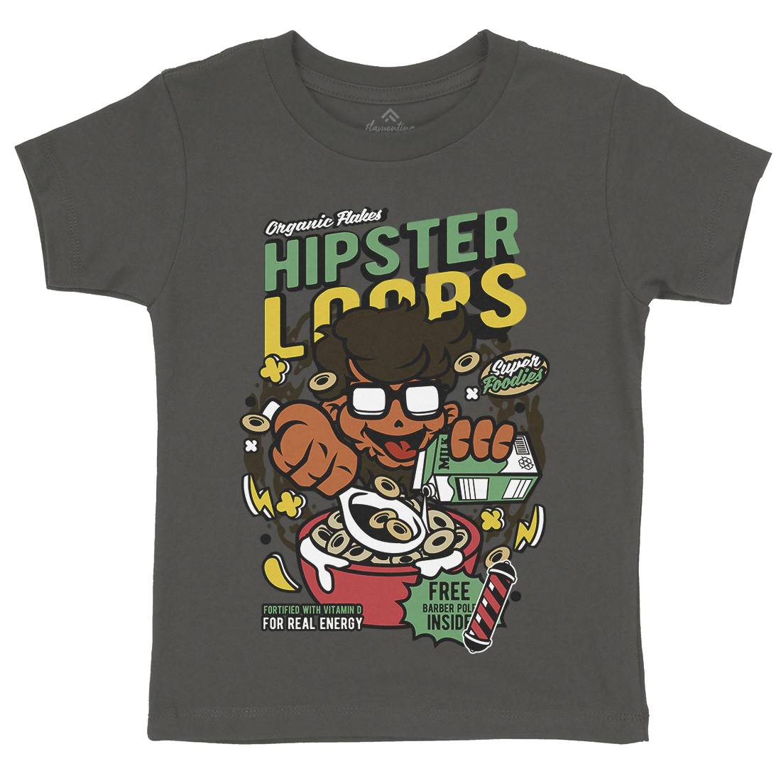 Hipster Loops Kids Crew Neck T-Shirt Food C563