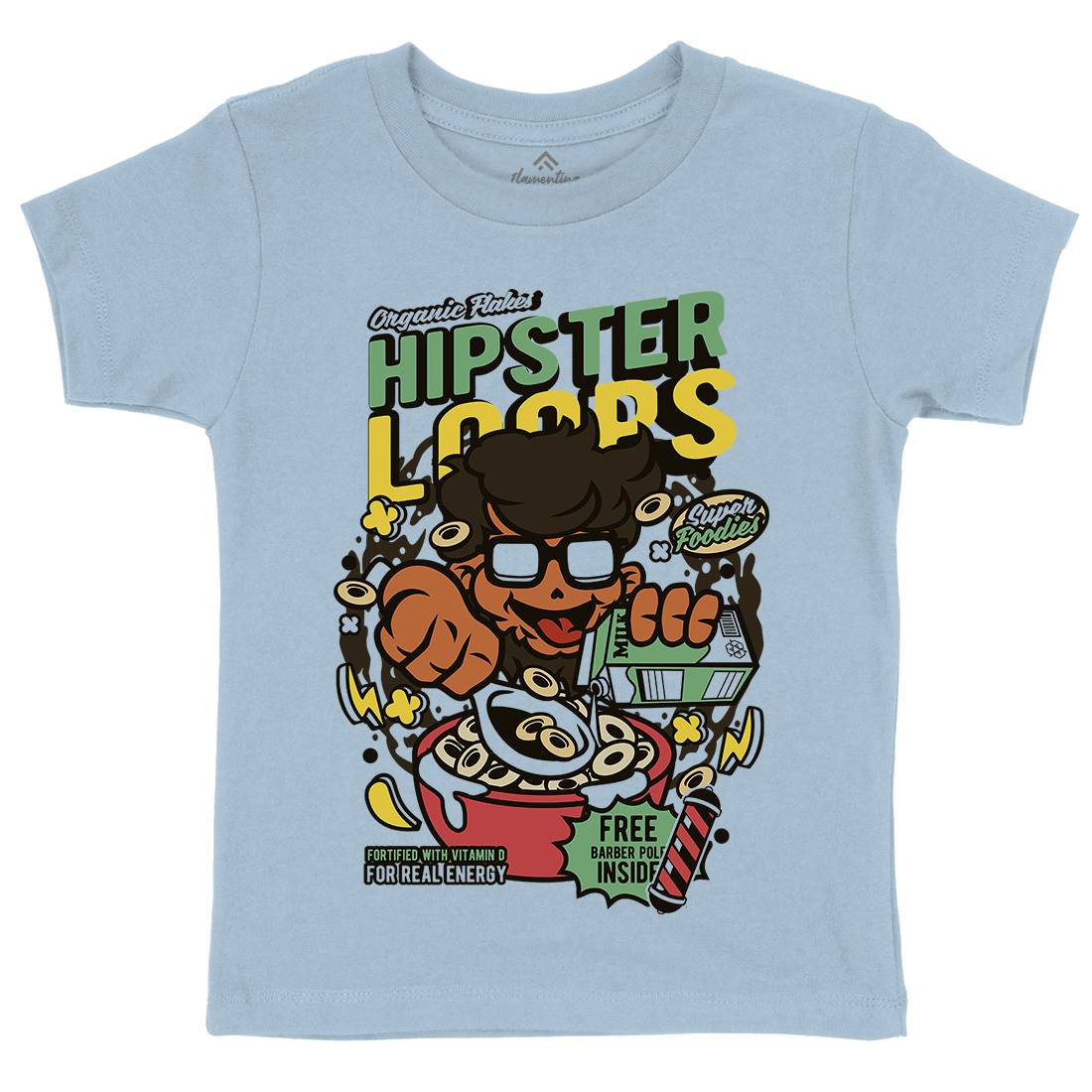 Hipster Loops Kids Crew Neck T-Shirt Food C563