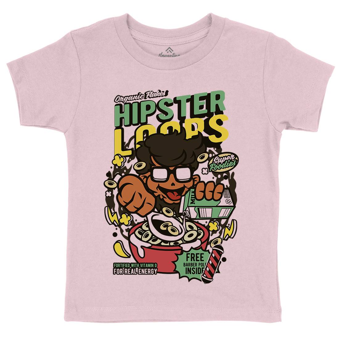 Hipster Loops Kids Crew Neck T-Shirt Food C563