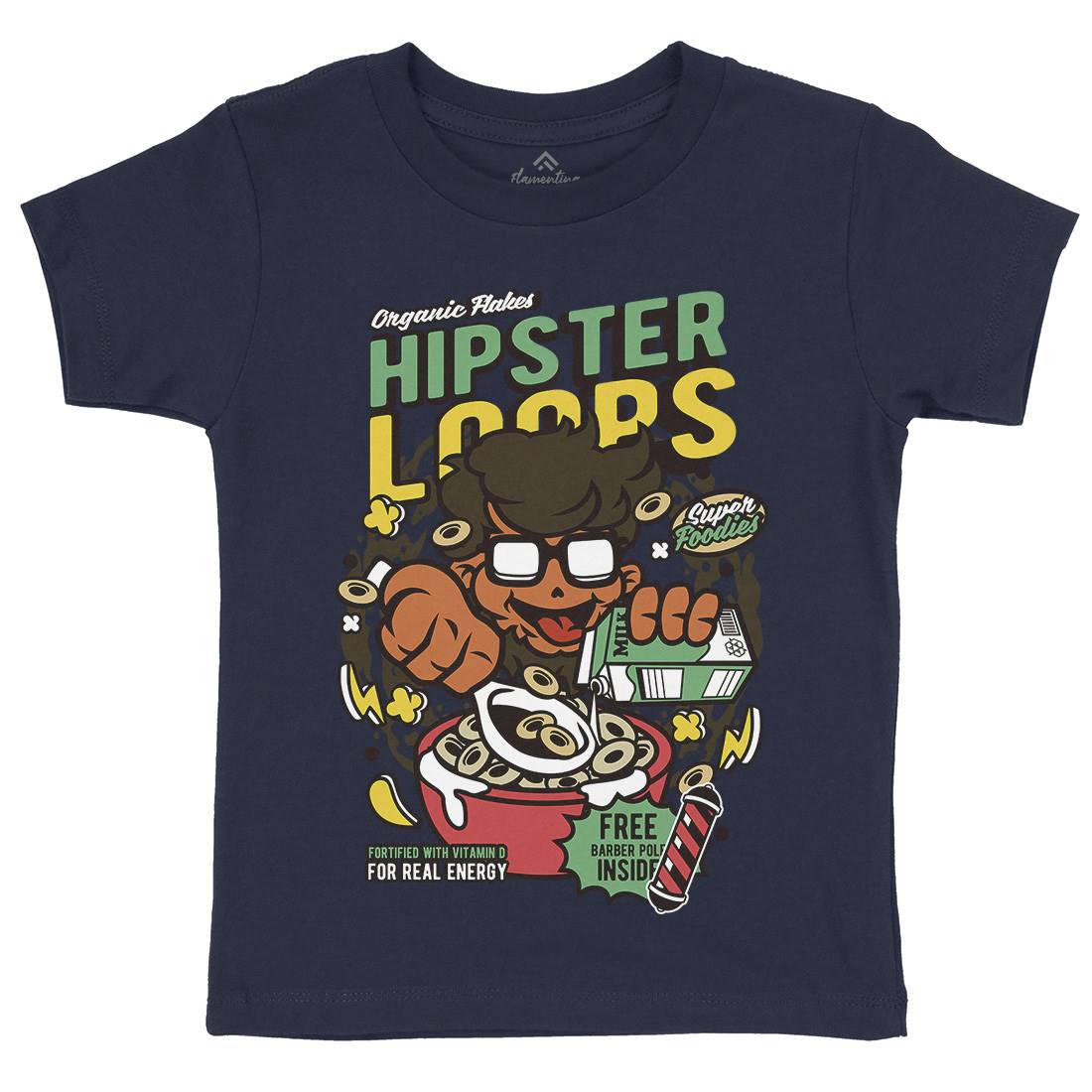 Hipster Loops Kids Crew Neck T-Shirt Food C563