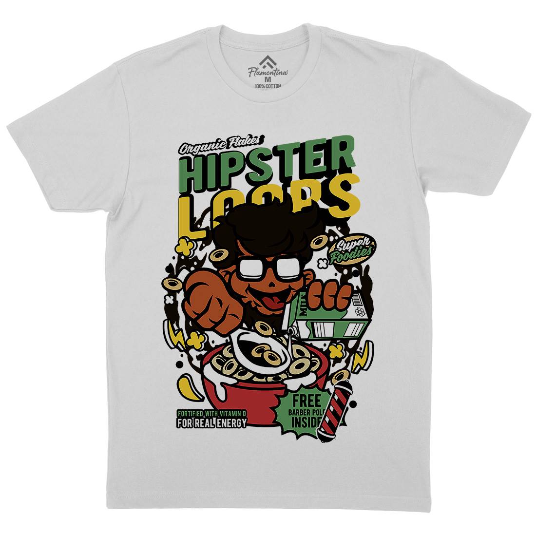 Hipster Loops Mens Crew Neck T-Shirt Food C563