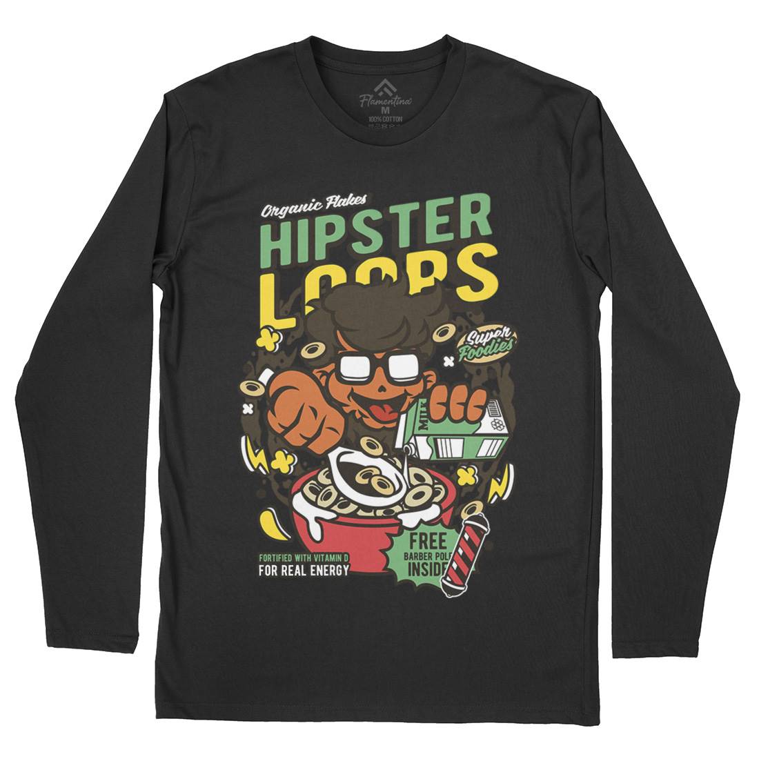 Hipster Loops Mens Long Sleeve T-Shirt Food C563