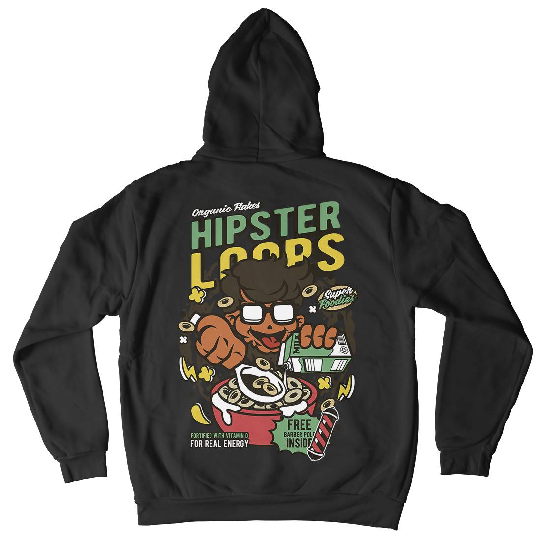 Hipster Loops Kids Crew Neck Hoodie Food C563